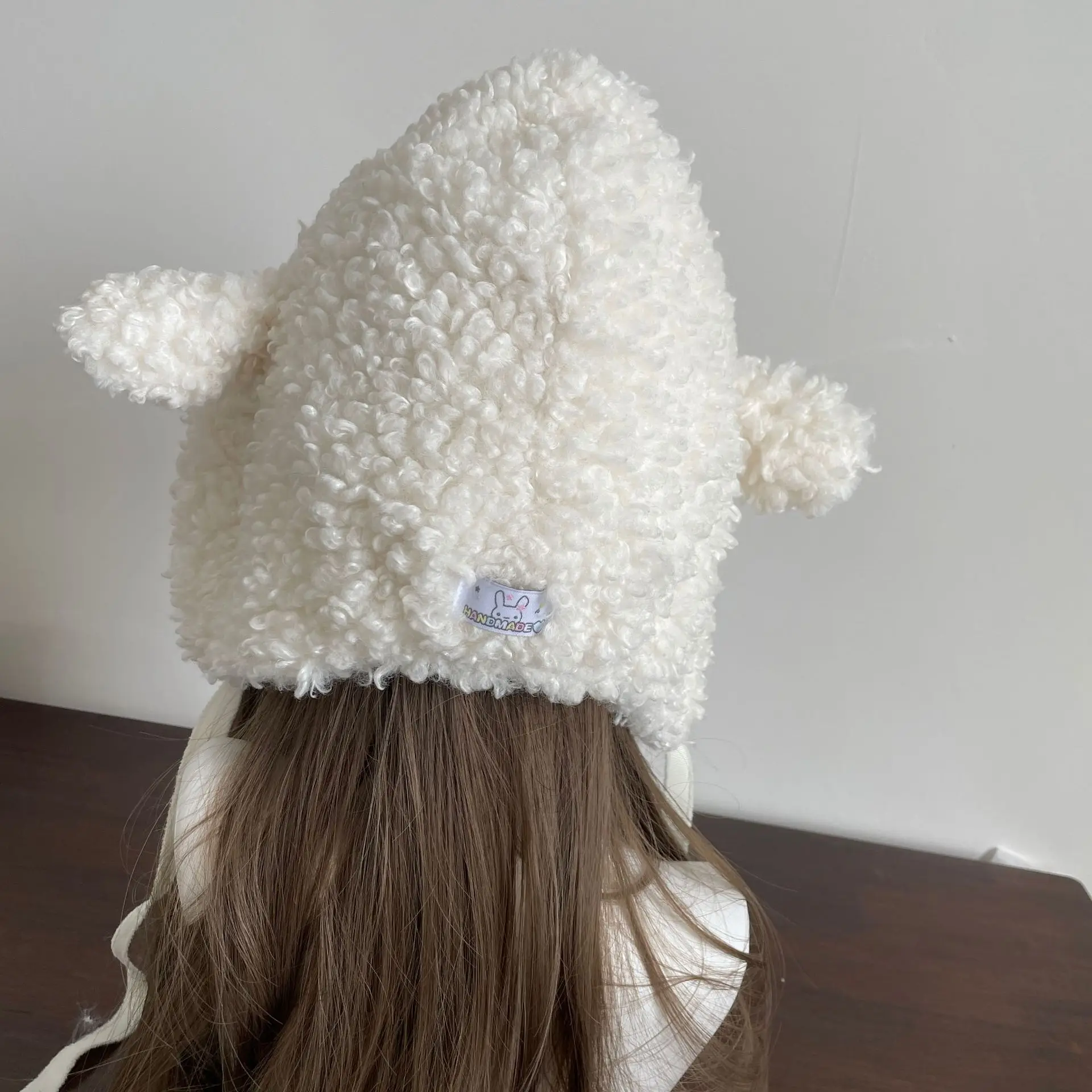 Cute Sheep Ears Hat Lamb's Wool Winter Ear Protection Hat Plush Boots Cover Socks Leg Warmers Performance Costume Bomber Hats winter hat fur hat wool hat