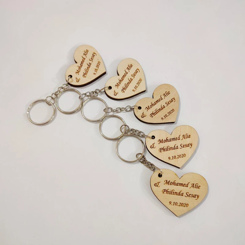 Personalize Gift, Custom Wood Keychain, Engraved Wood Key Chain, Baby Shower Gifts Wedding Favor Decor Party