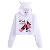 Rose Rosie APT. Bruno Mars Cat Ears Long Sleeve Crop Tops Girls Fashion Hoodie 2