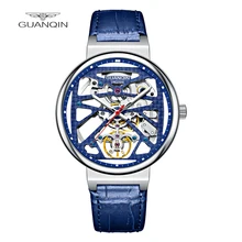 

GUANQIN Men's Strap Tourbillon Sports Watch Mechanical Automatic Winding Watch Luxury Fashion Brand 30 Water Resistant Sapphire