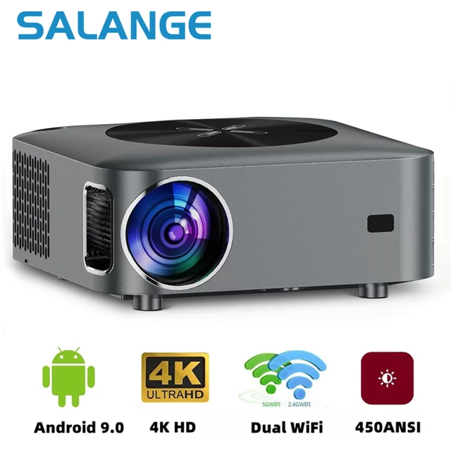 Salange FULL Hd 1080P Projector 5G WiFi Smart Android Home Theater 4K Video Bluetooth 450ANSI Outdoor Proyector 4P/4D Keystone 1