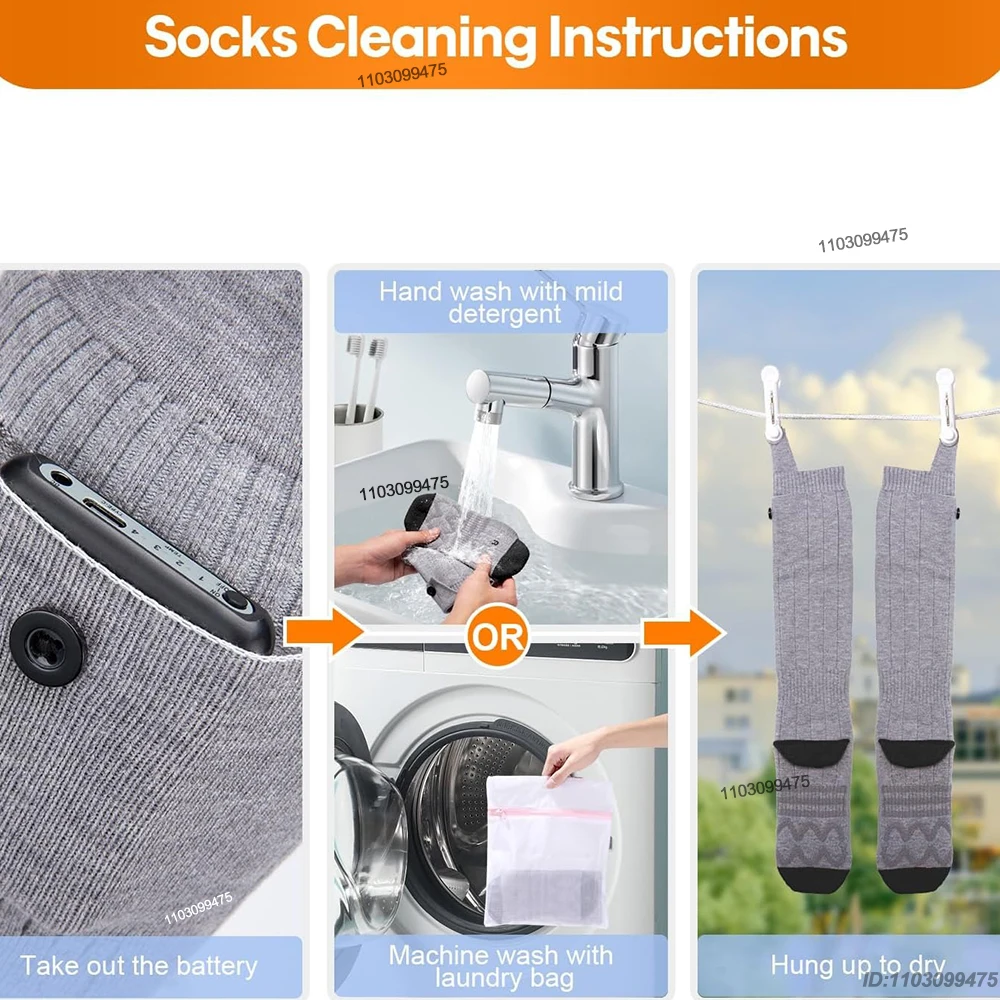 Electric Heated Socks 6000mAh 4