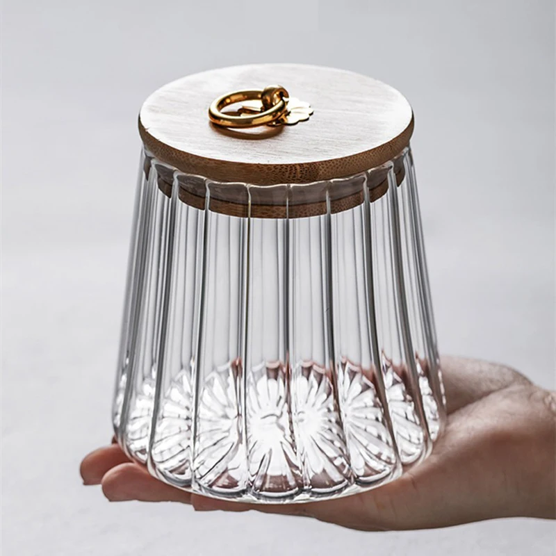 Food Container Glass Jar with Sealed Lid Storage Jar Grains Cookie Coffee Tea Candy Storage Bottle Jars Kitchen Storage Canister 5