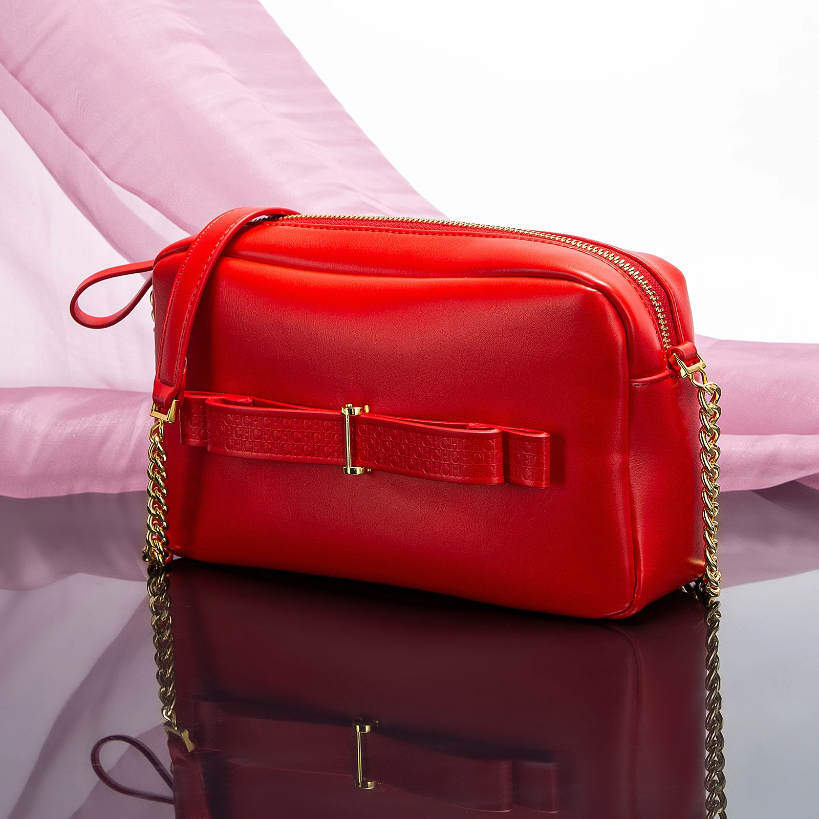 حقيبة كتف نسائية جلد مربعة