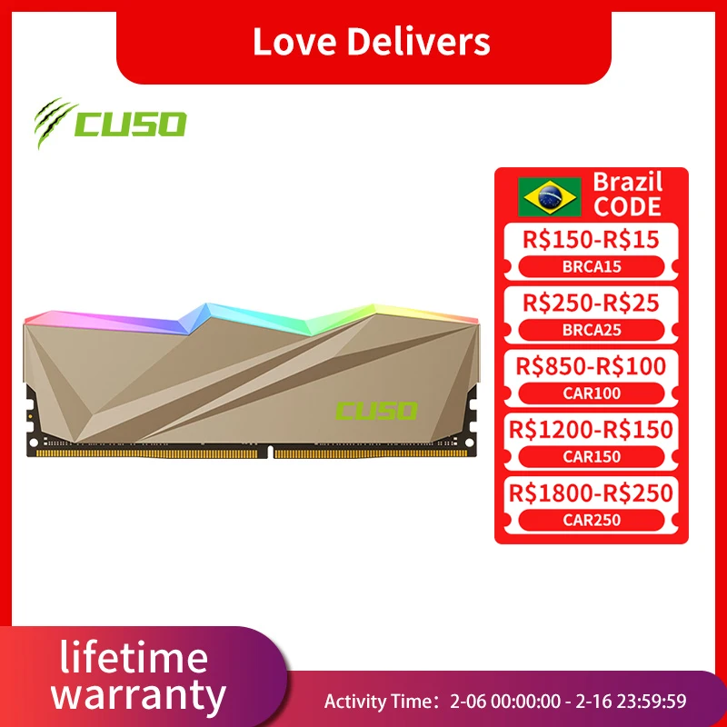 Cuso Ddr4 Ram 16 Gbx2 3200Mhz 3600Mhz Memoria Ram Rgb Memoria Dimm Memoria Di Gioco Desktop