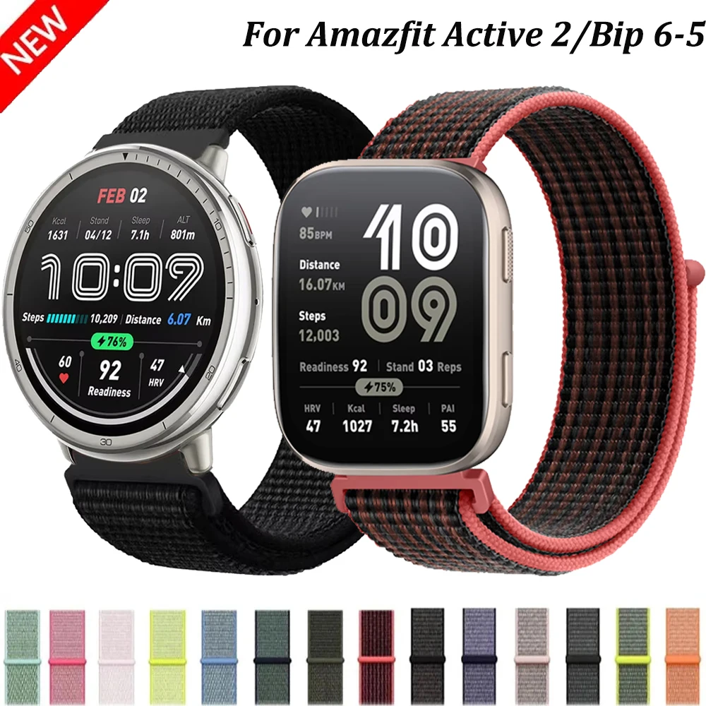 Comfortable Nylon Loop Strap, Adjustable 20mm/22mm Sports Bracelet Wristband