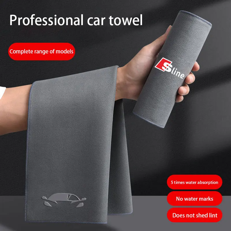 

Microfiber Car Wash Towel Hemming Car Care Cloth Car Cleaning Drying Cloth For Audi Sline A3 A4L A5 A6L A7 A8L Q2L Q3 Q5L Car