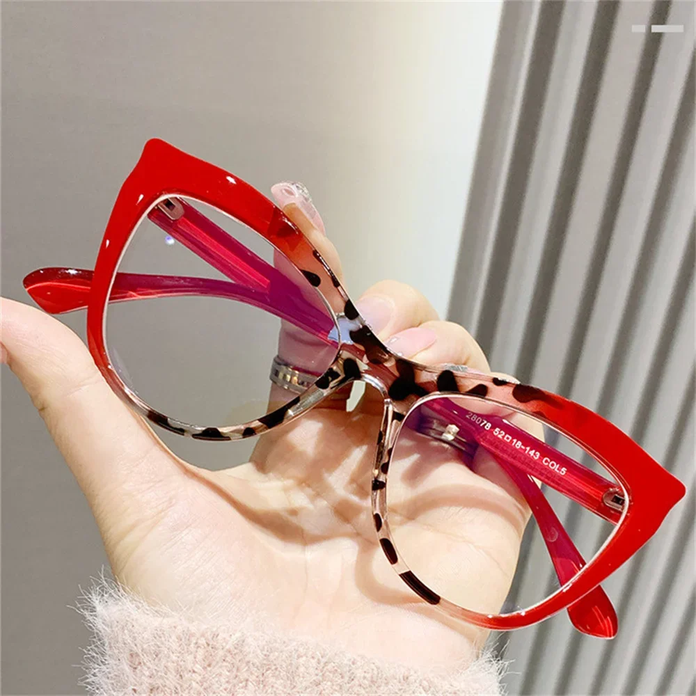 New Cat Eye Glasses Frame Women Fashion Gradient Color Eyeglass Frame Anti Blue Light Glasses Computer Goggles Gifts