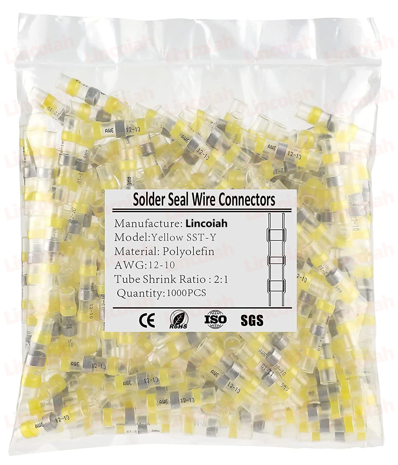 1000-Piece Solder Seal Heat Shrink Wire Connector Kit - Waterproof Butt Splices, 26-10 AWG