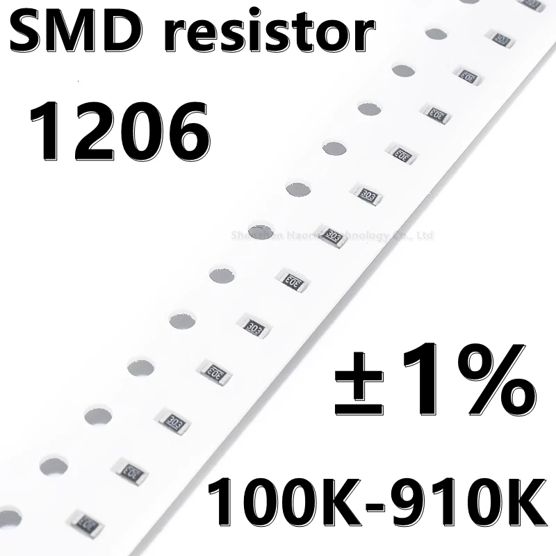 

(100 шт.) 1206 1% SMD резистор 100 110 120 130 150 180 200 220 240 270 300 360 390 K 430 K 470 K 510K 560K 620K 680K 750K