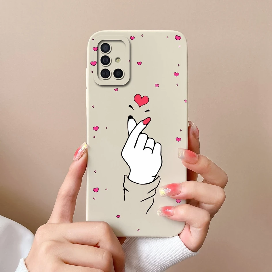 Fashion Love Heart Liquid Silicone Matte Back Cover with Screen Protector