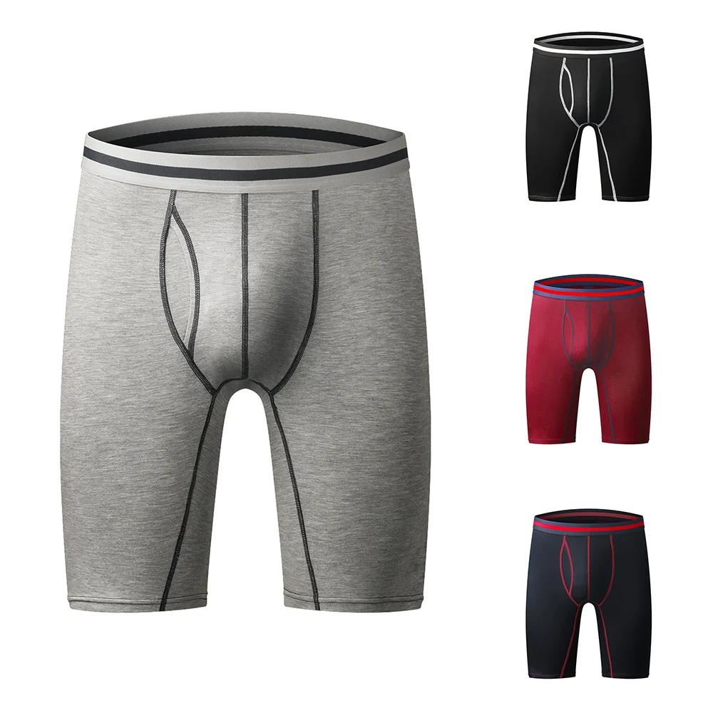 Men Underpants Shorts Trunks Open Pouch Long Legged Underwear Fitness Gym Sport Panties Soft Comfort Casual Boxer Briefs Breath gratlin full cup maternity nursing sport bra breastfeeding women s comfort cotton underwear plus size breathable sportswear yoga