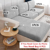 Waterproof Sofa Seat Cushion Cover Stretch Jacquard Sofa Cover Furniture Protector for Pets Kids Removable L Shape Couch Covers 2