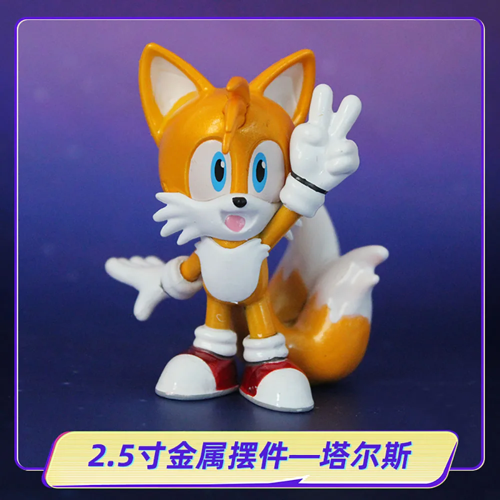  JADA Sonic The Hedgehog 2.5 인치 금속 액션 피규어 장식품 너클 테일 섀도우 캐릭터 소년을위한 데스크탑 장식