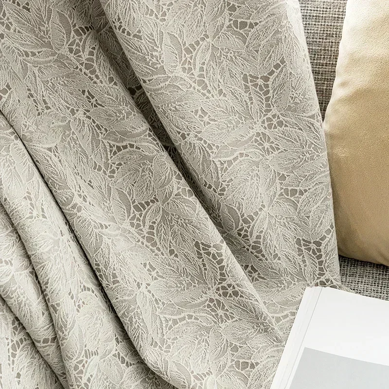 Blackout Lace Curtains for Living Room Bedroom Japanese Simple Style Biparting Open