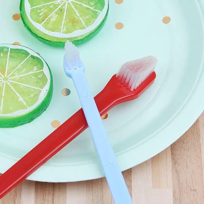 

41XB for Cat Dog Toothbrush with Long Handle Pet Toothbrushes for Dogs Cats