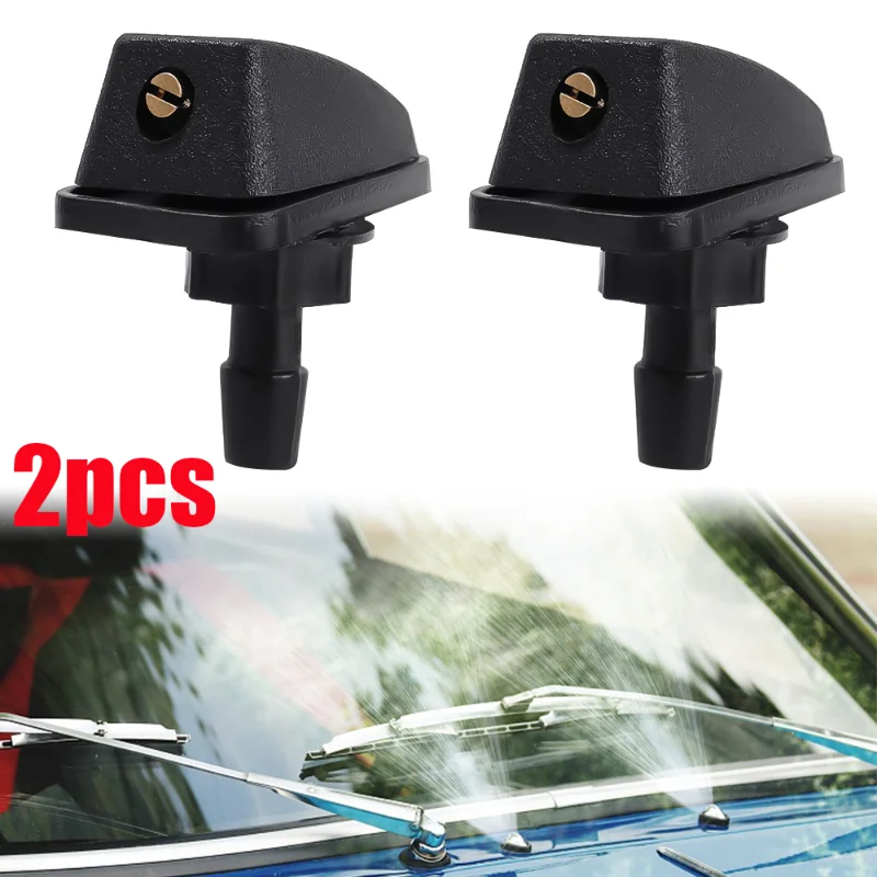 2PcsCarWindshieldWiperNozzleKit360DegreeAdjustableNozzleCover