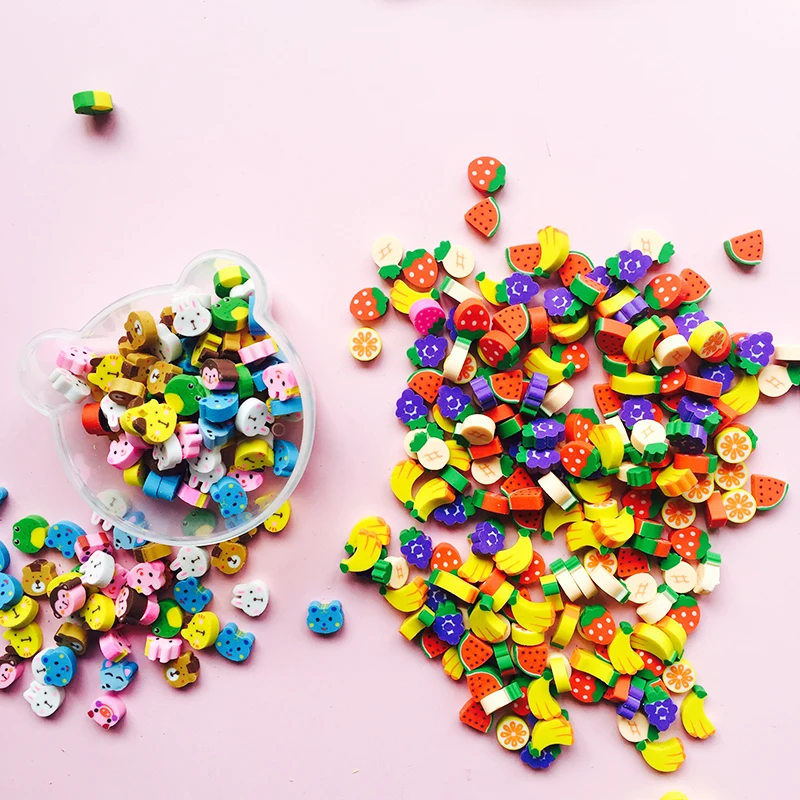 Pencil Eraser 100 PCs Kawaii Animal Erasers for Kids Stationery Supplies