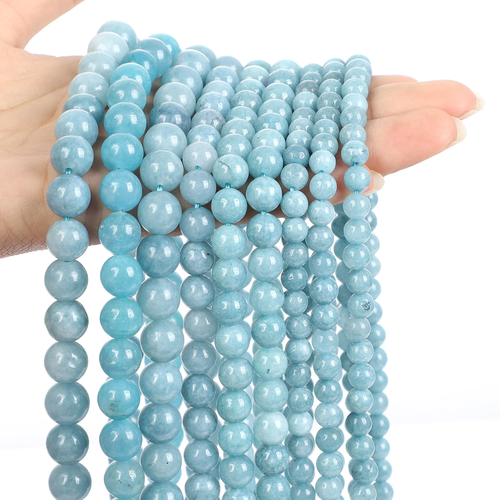 Blue Natural Stone Beads Aquamarine Agate Jades Hematite Loose Spacer Beads  for Jewelry Making DIY Bracelet Necklace Accessories - AliExpress, image size:1600x1600
