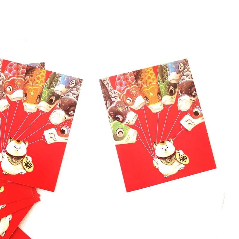 

10pcs/Set Lucky Cat Greeting Card Cartoon Pets Cat Postcard Message Blank Card Gift Card Thank You Card