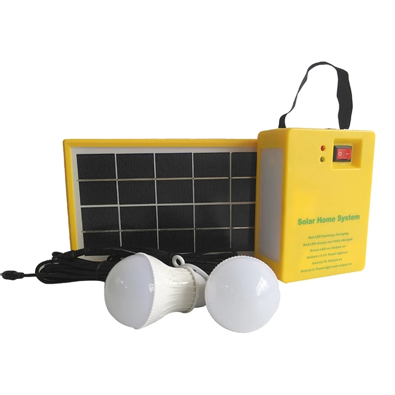 

3.5W Solar Panel Light 2 Bulb Kit Solar System Energy Saving Solar Light Outdoor Indoor Rechargeable LED Light