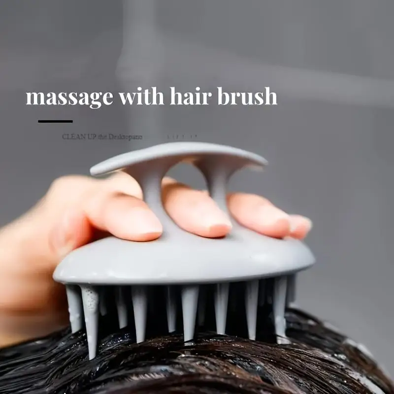 Spazzola Massaggiante in Silicone per Cuoio Capelluto, Pettine per Shampoo, Massaggiatore per Radici, Spazzola per Doccia, Strumento per la Cura dei Capelli da Salone - immagine 3