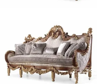 Luxury court French sofa villa fabric leisure soft sofa living room master bedroom decorative settee