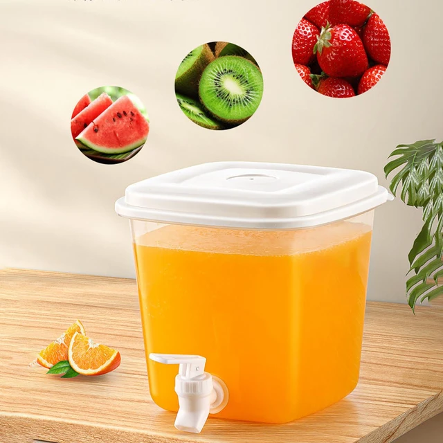 Beverage Dispenser 5L Pot Drinkware Container Faucet Juice Bucket for Home  Fridge Milk Beverage Dispenser with