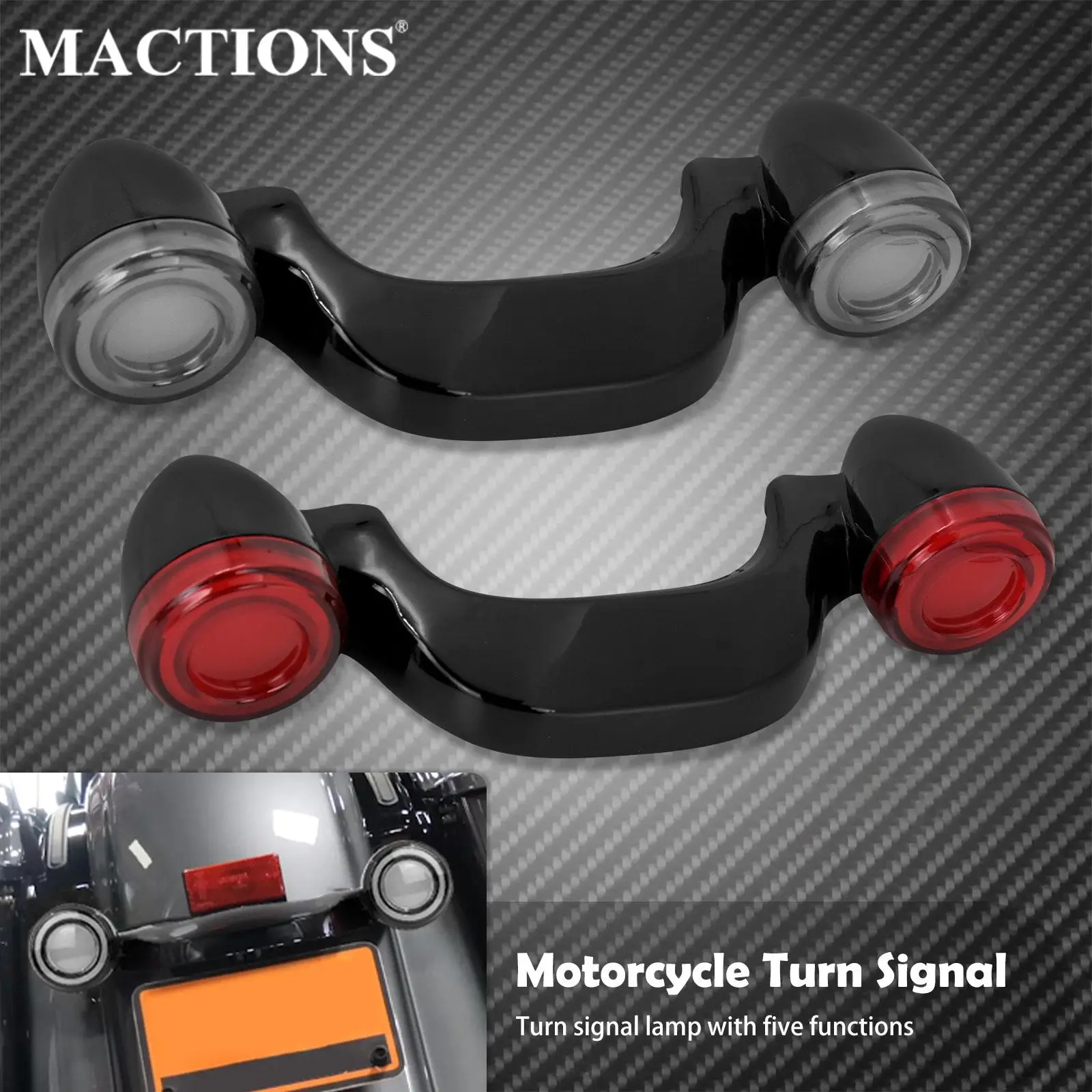 

Motorcycle Black Led Rear Turn Signal Brake Light Bar License Plate Lamp For Harley Touring Street Glide Road King FLTRX 2010-21