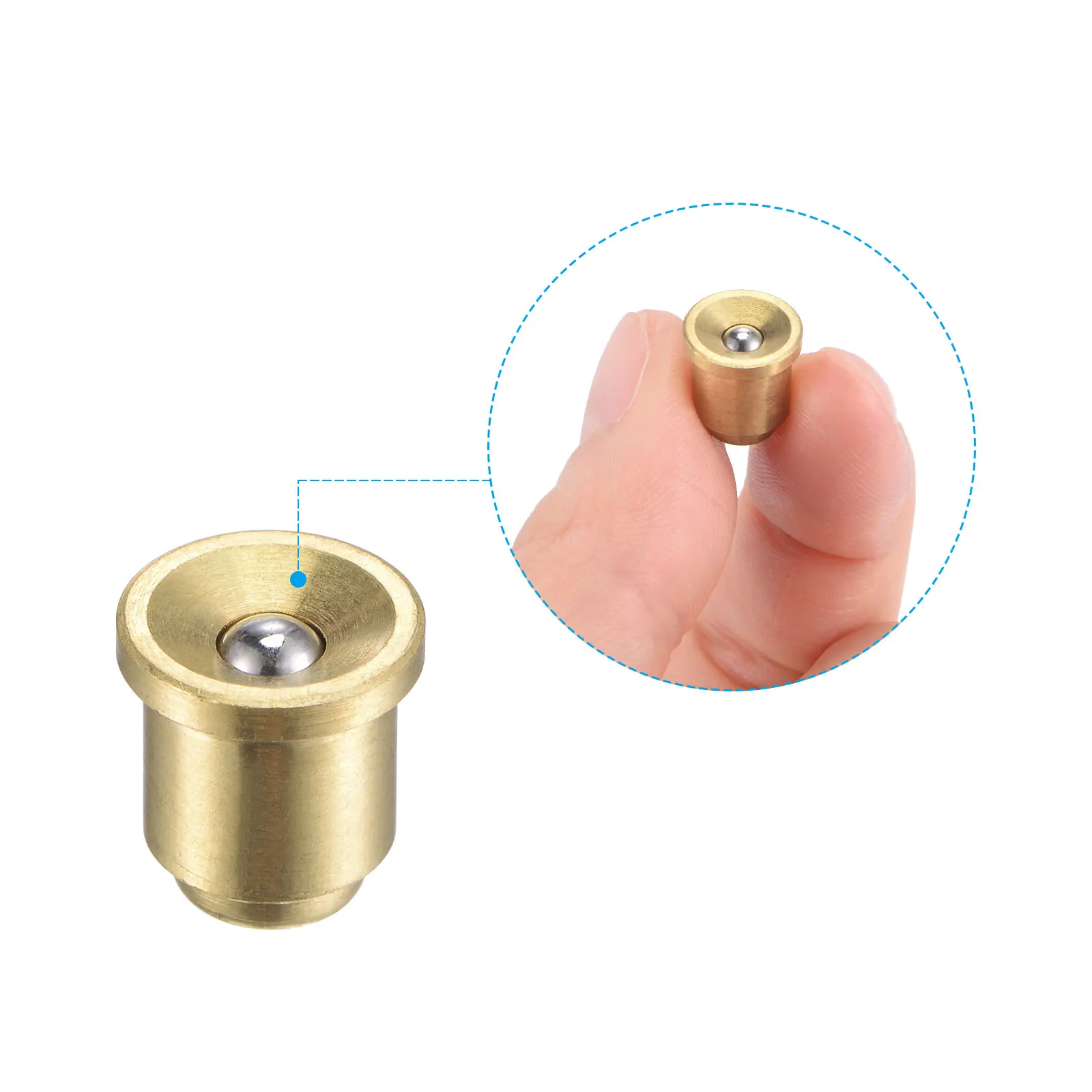 Uxcell 4Pcs Brass Push Button Flange Grease Oil Cup 8mm Ball Oiler for Lubrication System 5