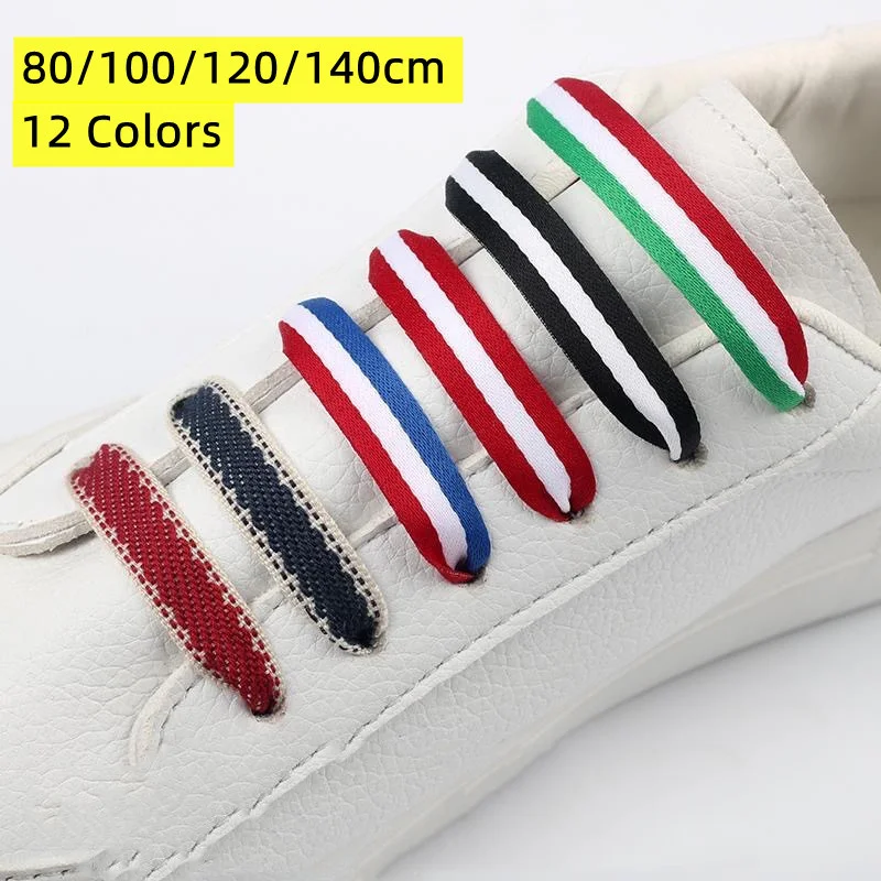 1 paar Polyester Flache Weiße Schuhe Schnürsenkel Frauen Männer Bunte Leder Sport Casual Leinwand Schnürsenkel Saiten Dropship