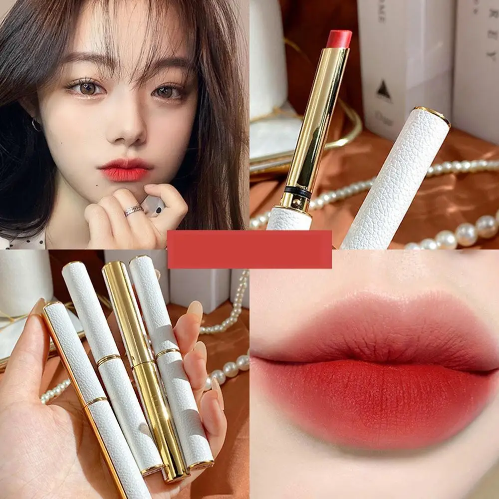 

4 Colors Small Thin Tube Slim Case Lipstick Red Lips Velvet Matte Finish Long Lasting Wear Make Up Beauty Lip Gloss