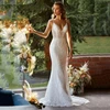 Simple Wedding Dresses For Women 2024 V-Neck Bridal Gowns Lace Appliques Sheath Mermaid Sexy Robes Vestidos De Novia Customized 1