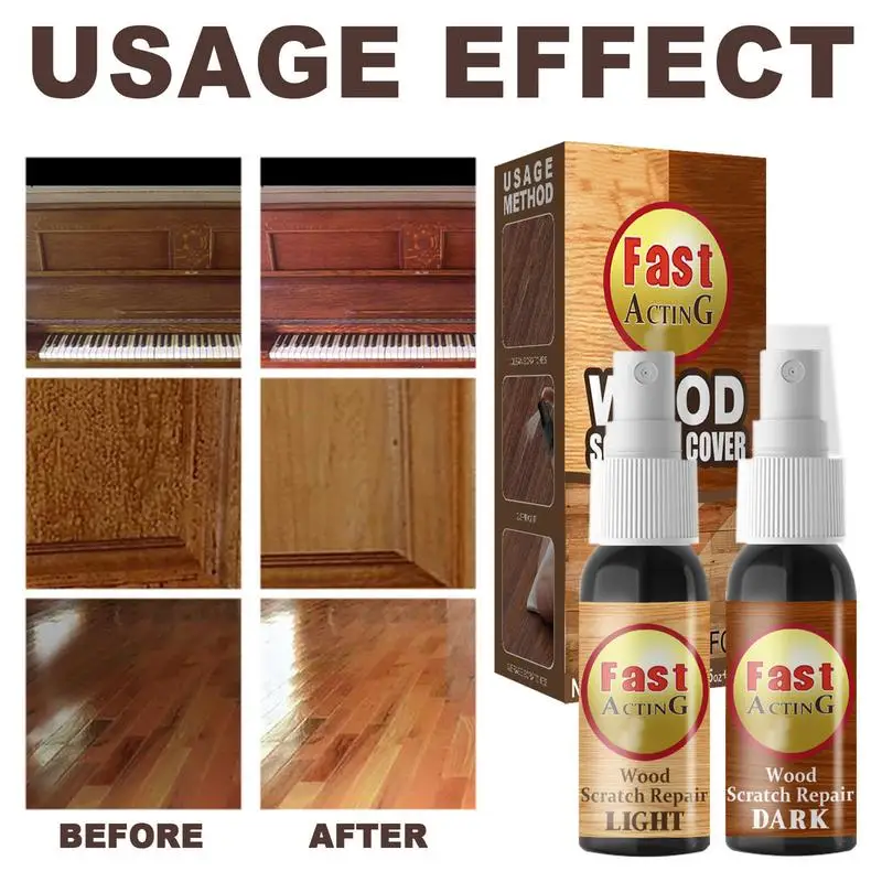 60ml Wood Furniture Repair Kit Wood Filler Scratch Remover For Light & Dark Furniture And Floor Cover Scratches wood repair kit