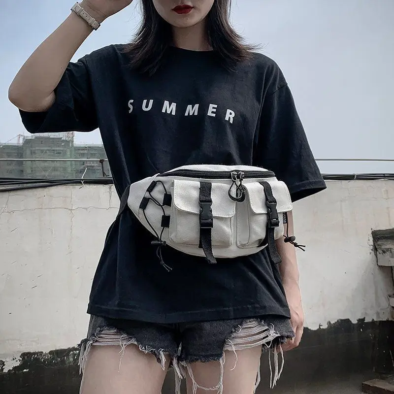 

Harajuku Dark Work Clothes Versatile Chest Bag South Korea Ulzzang Riding Diagonal Straddle Function Bag Neutral Waist Bag