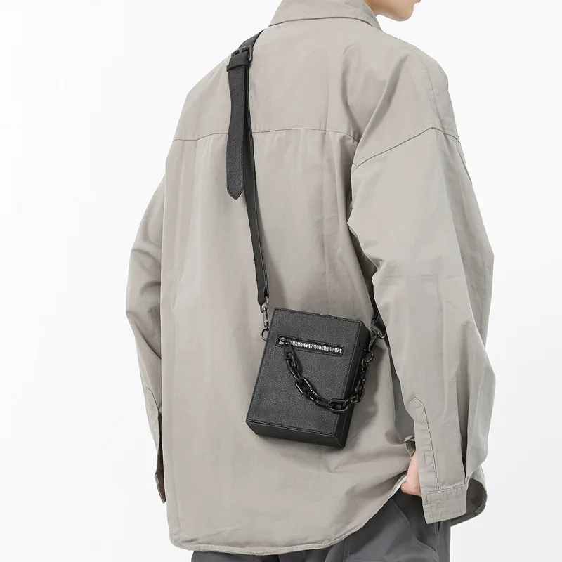 Box Shoulder Bag Designer INS Style Sling Bag with Chain