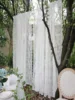 Curtains Suitable for Filtering Light in Living Room Windows, One Piece Set White French Lace Semi Transparent Rod 5