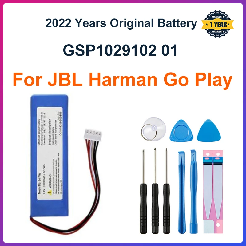 

Original GSP1029102 01 3000mAh Replacement Battery For JBL Harman Kardon Go Play Mini Speaker Li-Polymer Batteries+ Tools