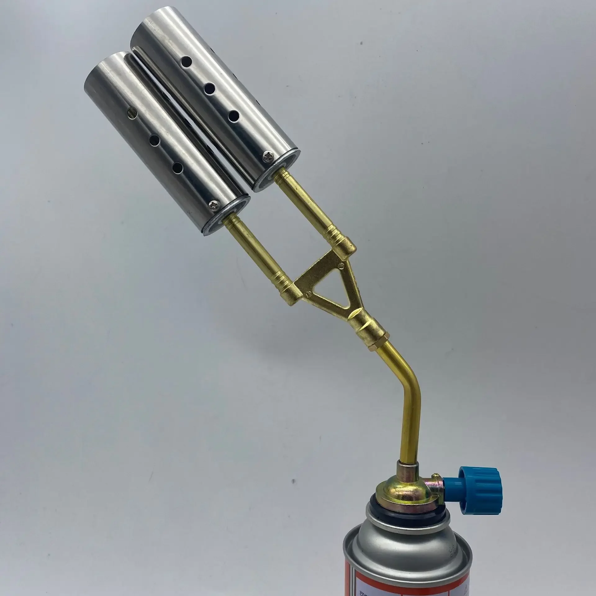 Metal Double Flame Gun Butane Burner High Temperature Welding Gas Torch Lighter Camping BBQ Heating Ignition Butane Gas Burner gas torch welding torch gas burner butane torch