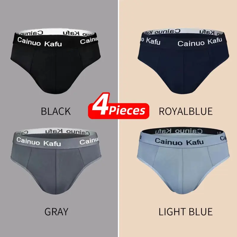4PiecesMenBriefsUnderpantsUnderwearBlackGrayBlueDarkBlueXLXXL3XLFashionLetters.png
