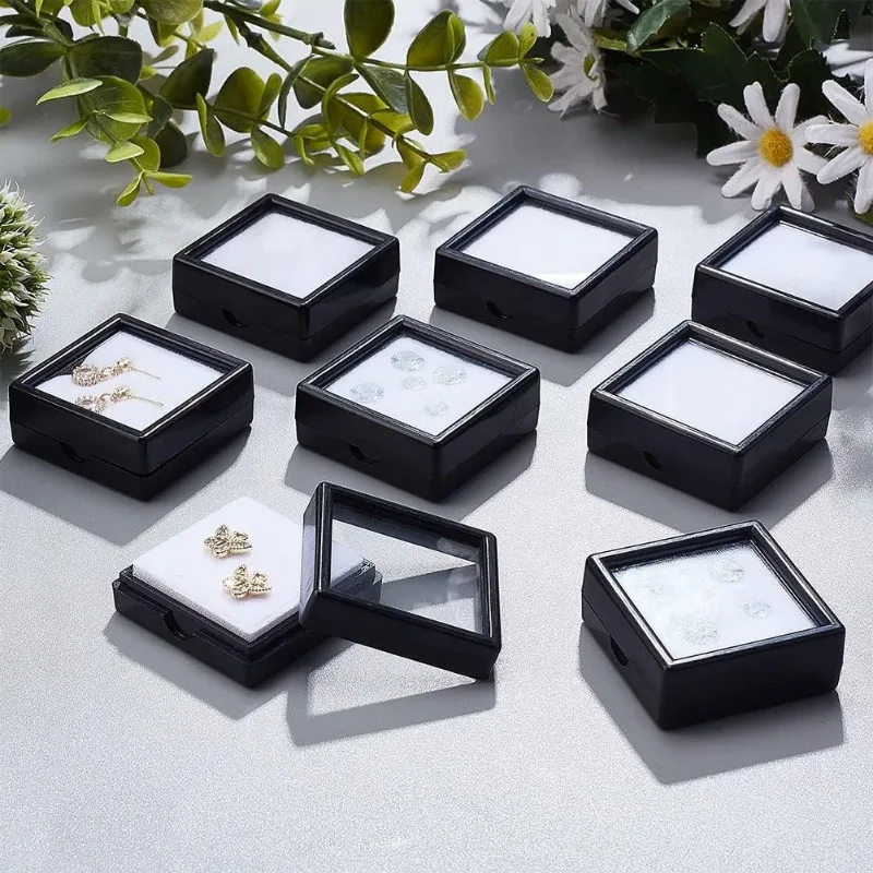 家具・インテリア Box of gemstones!!! 10 Pack Black Gemstone Display Box 1.63x1.63x0.63inch Diamond