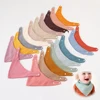 19 Color Crepe Triangle Saliva Towel Baby Bibs Infant Cotton Bib Newborn Solid Bandana Burp Cloth For Kid Feeding Drool Bibs 1