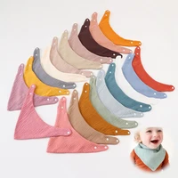 19 Color Crepe Triangle Saliva Towel Baby Bibs Infant Cotton Bib Newborn Solid Bandana Burp Cloth For Kid Feeding Drool Bibs 1
