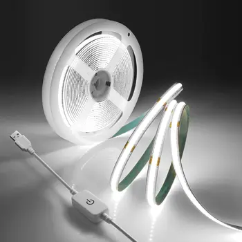 1M-5M USB HA CONDOTTO LA Luce di Striscia 5V 320LED/M COB Sensore di Tocco Dimmerabile Lampada Nastro FAI DA TE TV Specchio Retroilluminazione Cucina stanza illuminazione notturna 1