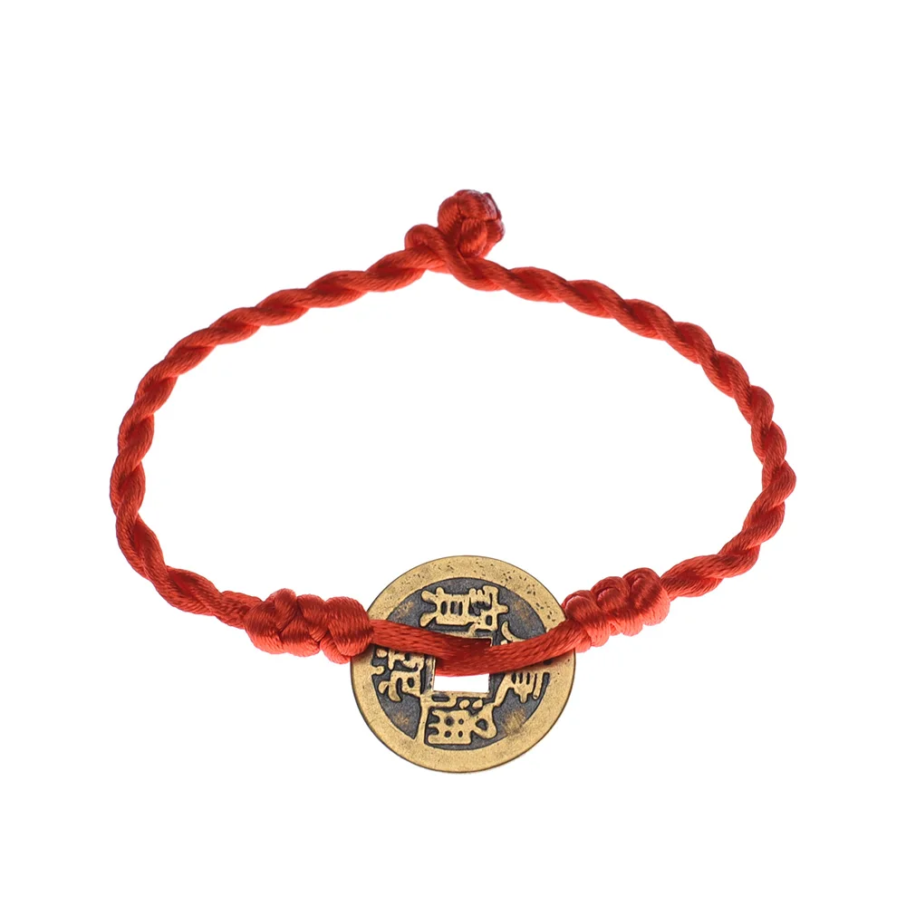 Weckan Feng Shui Bracelet porte-bonheur tressé noir/rouge argenté pour  homme et femme - Amulette porte-bonheur - Cadeau d'amitié - Cadeau d'amitié  - Corde rouge : : Mode