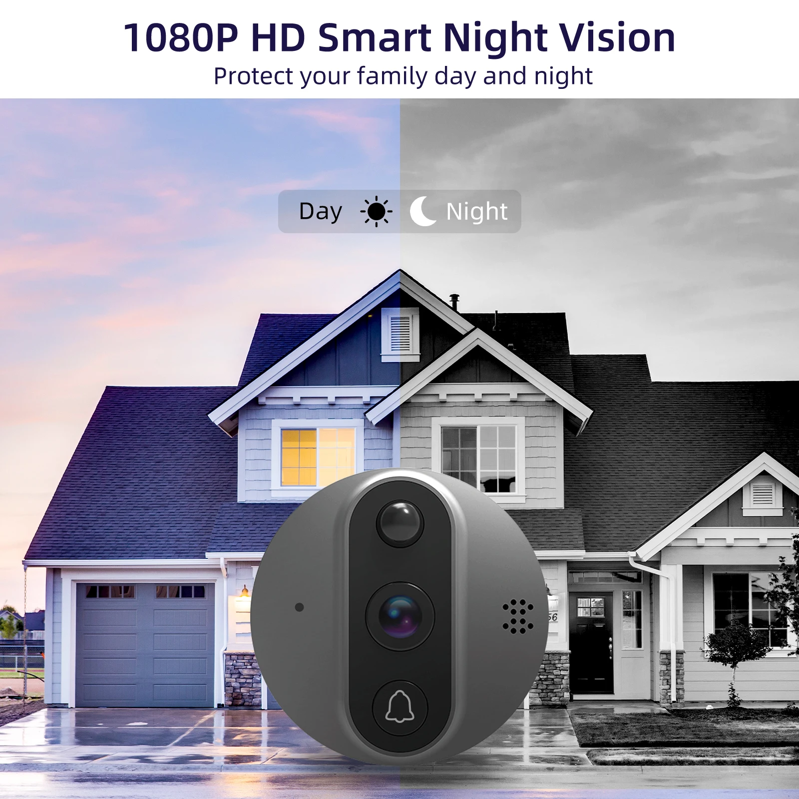 door video intercom 【1080P Tuya】Jeatone Smart Video Doorbell WiFi Video Peephole APP Remote Dual-Way Conversation Smart Video Doorbell WIreless WiFi wireless door intercom