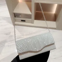 Ladies Glitter Silver Clutch Bag Envelope Evening Bag Fashion Elegant Long Purse Women Chain Shoulder Bags Wedding Party Handbag - Image 5