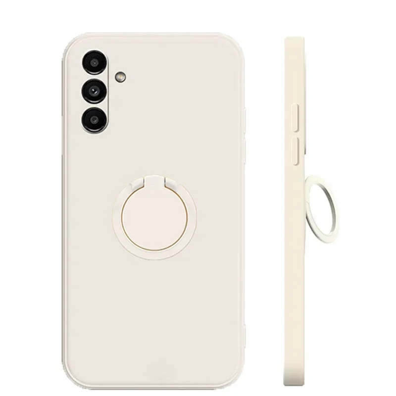 Silicone Phone Case with 360-Degree Finger Ring Holder and Stand - Square Design