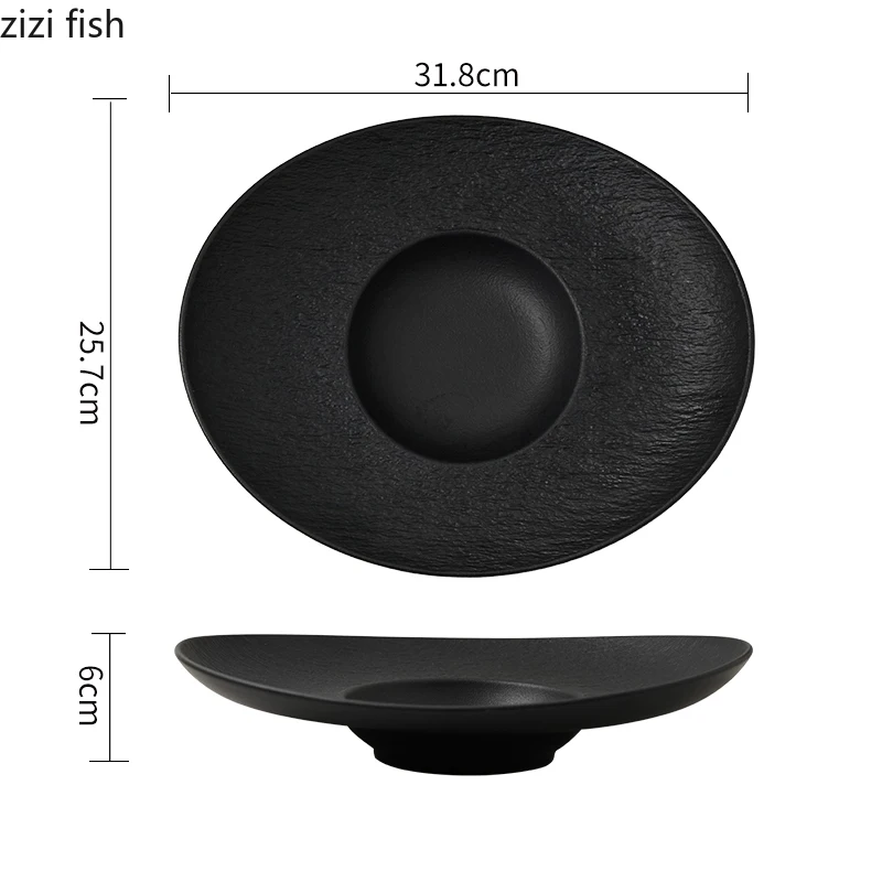 Oval Ceramic Fruit Salad Bowl Sashimi Sushi Plate Soup Bowl Home Kitchen Solid Color Cutlery Snack Bread Dessert Dish Soup Basin