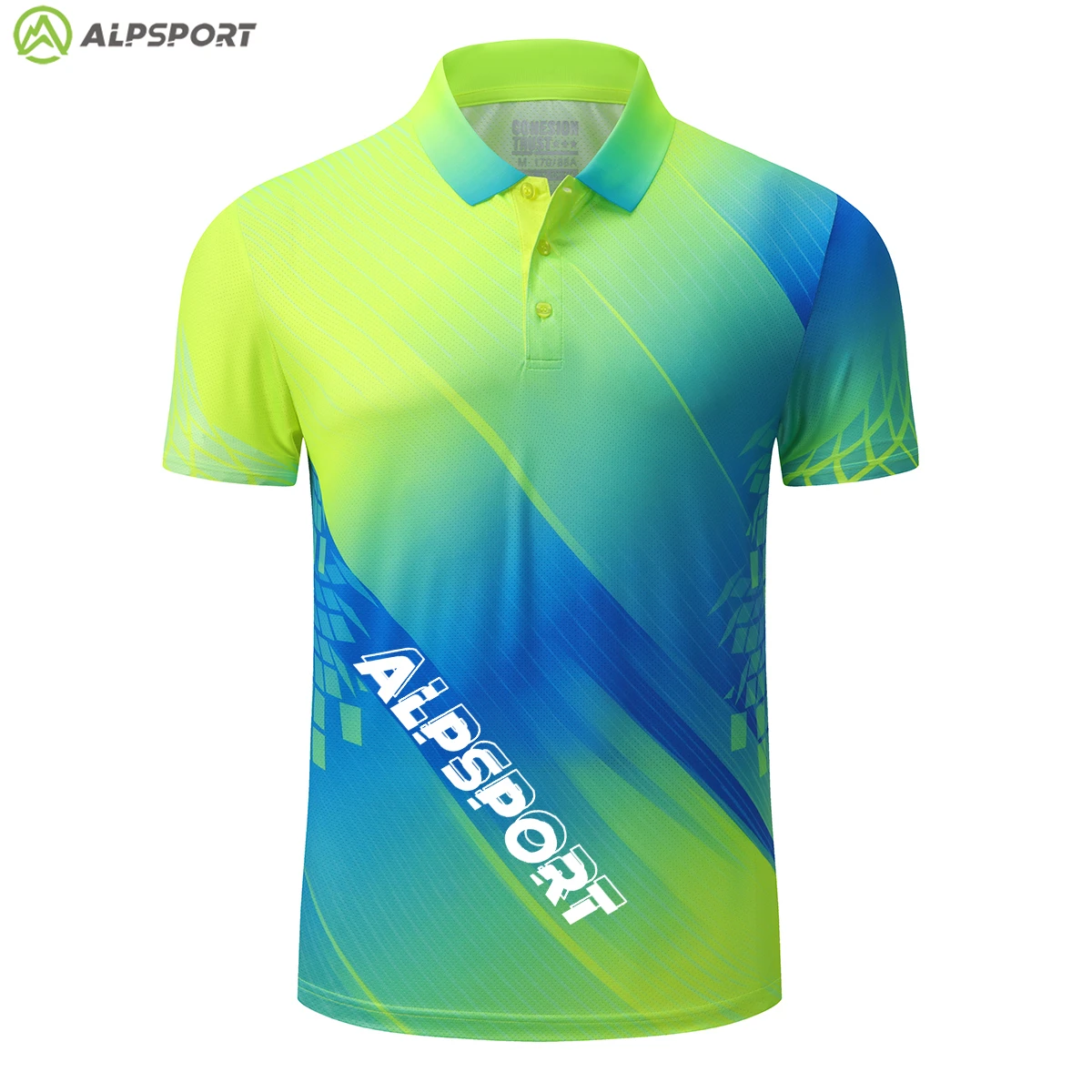 ALPSPORT Bright Green Men Women Pro Badminton Jersey Upgraded Sweat Wicking Quick Dry 4D Stretch Breathable Polyester Sportswear